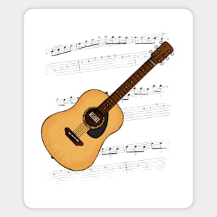 Acoustic Guitar Tab Guitarist Music Notation Musician Magnet